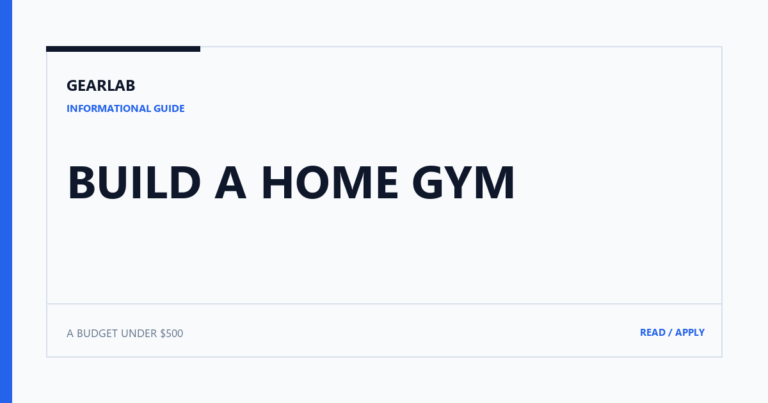 How to Build a Home Gym on a Budget Under $500